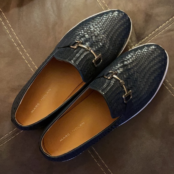 Marc Nolan Navy Woven Horse-Bit Sneakers - Picture 6 of 9